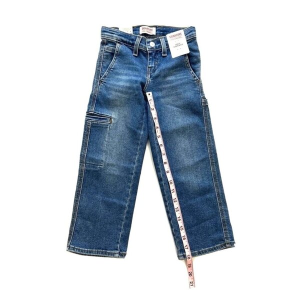 Signature Levis Jeans Boy's Sz 5 Blue Relaxed Fit Carpenter Medium Wash NEW - Picture 5 of 5
